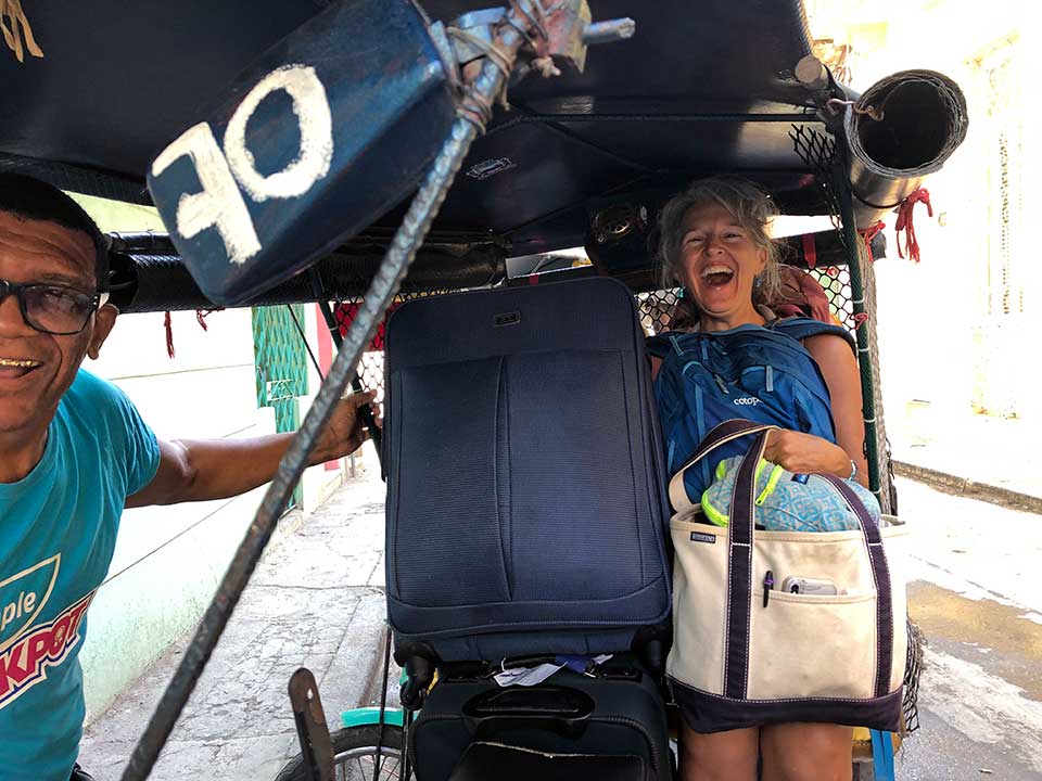 Pedicab luggage wrangler