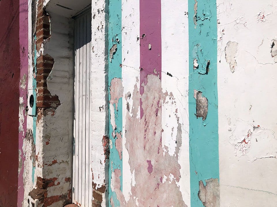 old peeling painted wall, Villa Purificación